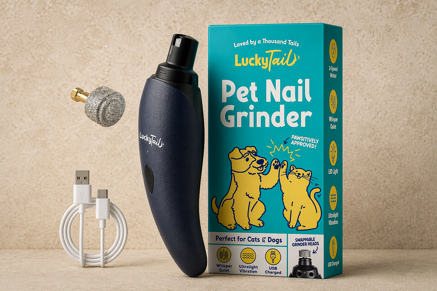 LuckyTail Pet Nail Grinder
