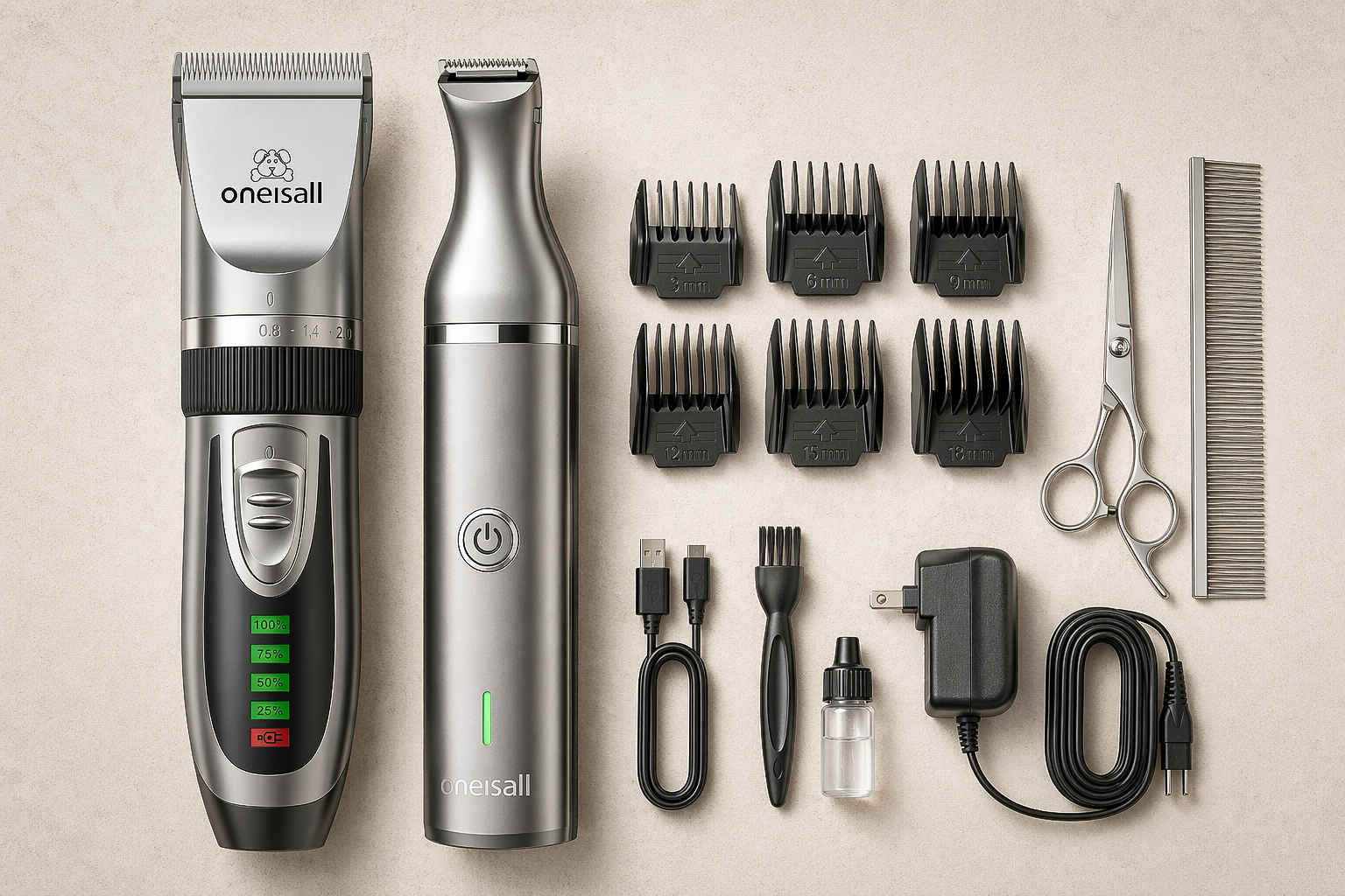 oneisall Dog Clippers Grooming Kit for Thick Coats